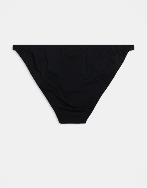 ASOS DESIGN – 3er-Pack brasilianische Baumwoll-Slips in Schwarz, 2 von 3
