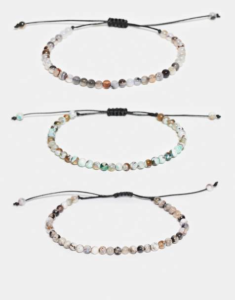 ASOS DESIGN – 3er-Pack bunte Perlenarmbänder mit Zugverschluss - view 1