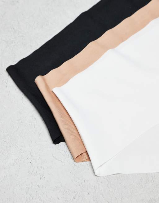 ASOS DESIGN – 3er-Pack sich nicht abzeichnende Slips in Schwarz, Weiß und Beige mit mittlerer Bedeckung, 3 von 3
