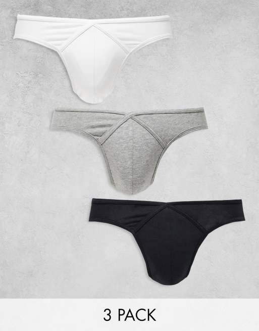 ASOS DESIGN 3erPack Slips mit überkreuzter Vorderseite ASOS