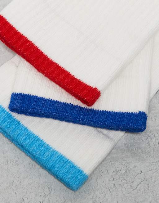 ASOS DESIGN – 3er-Pack Socken in Ecru mit kontrastierendem Bund, 4 von 4