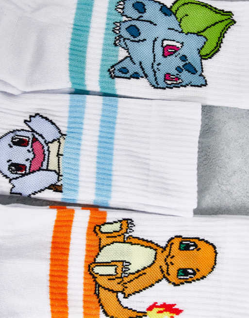 ASOS DESIGN – 3er-Pack Sportsocken mit Pokémon-Motiv und Streifen, 3 von 4