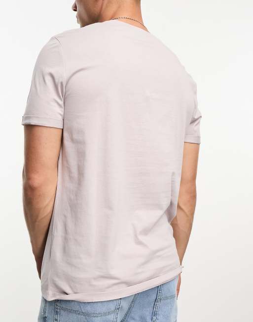 ASOS DESIGN – 3er-Pack T-Shirts mit Rollärmeln in Weiß, Rosa und Flieder, 4 von 4