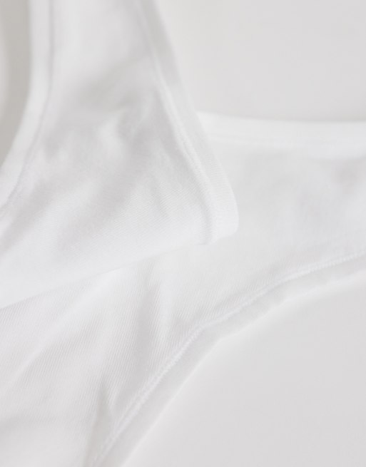 ASOS DESIGN – 3er-Pack Tangas aus Baumwolle in Weiß, 3 von 3