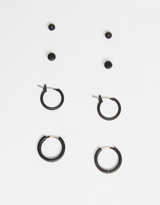 matte black mens earrings