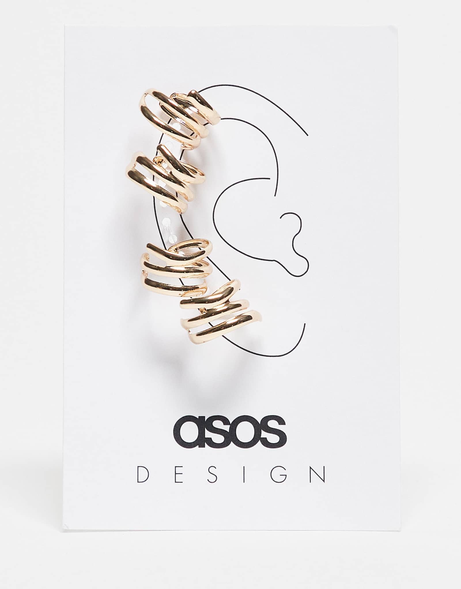 Золотые многослойные манжеты для ушей ASOS DESIGN из 4-х упаковок