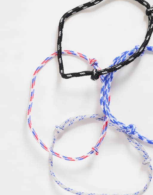 ASOS DESIGN 4 pack rope puller bracelet in multi, 3 of 3
