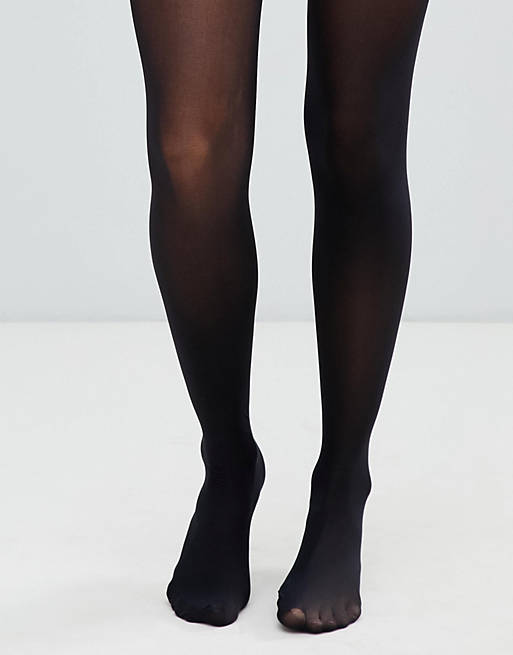 ASOS DESIGN 40 denier recycled blend tights with bum tum thigh support in black