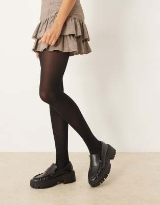 Asos Design 40 Denier Tights With Bum Tum Thigh Support In Black