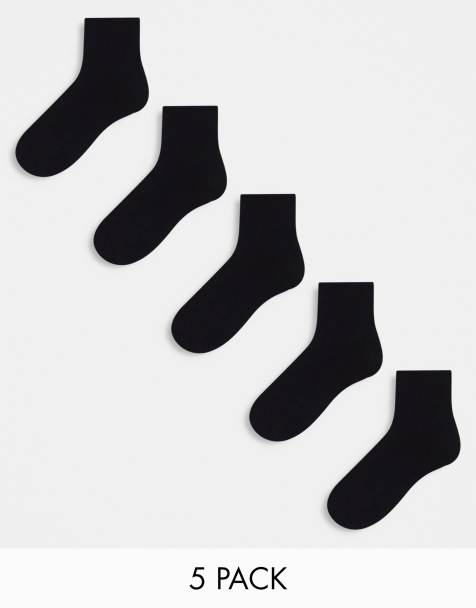 5 PACK Black Trainer Liner Socks