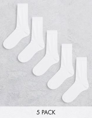 ASOS DESIGN 5 pack ankle socks in white save - ASOS Price Checker
