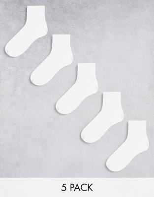 ASOS DESIGN 5 pack ankle socks in white φωτογραφία