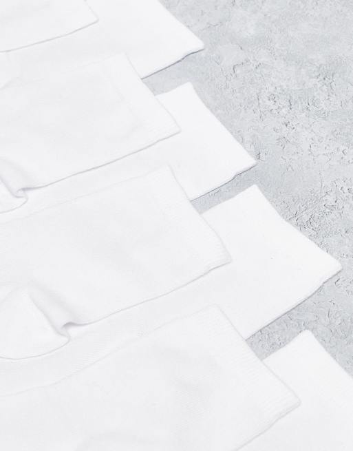 ASOS DESIGN 5-pack ankle socks in white