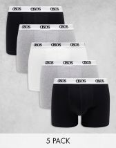 ASOS DESIGN 3 pack microfibre trunks in black and grey