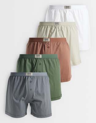 Asos Design 5 Pack Boxers In Multi