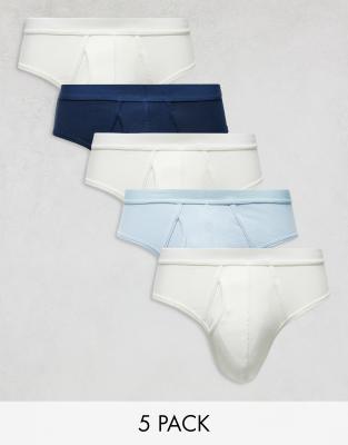 Asos Design 5 Pack Briefs In Multi