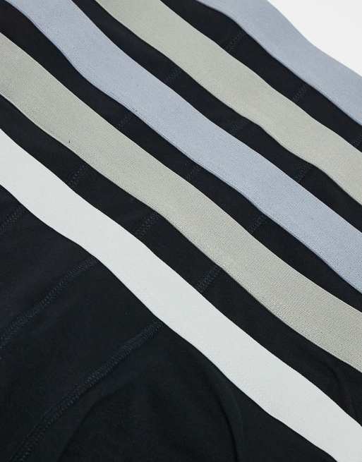 ASOS DESIGN 5 pack briefs with colored waistbands in black, 3 of 3