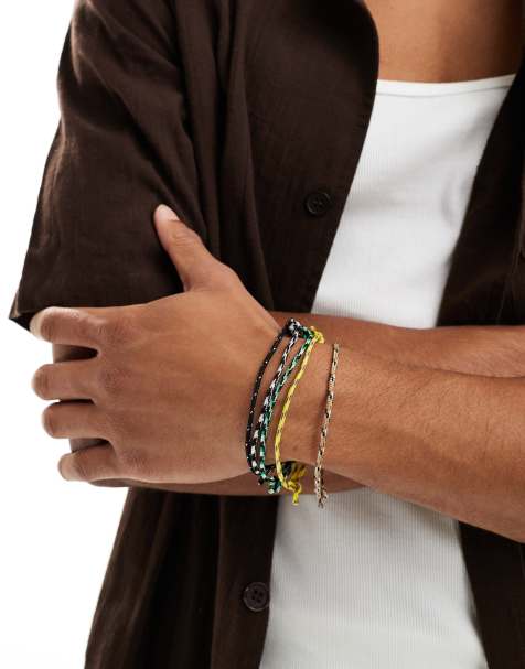 ASOS DESIGN 5 pack cord bracelet in multi - view 1