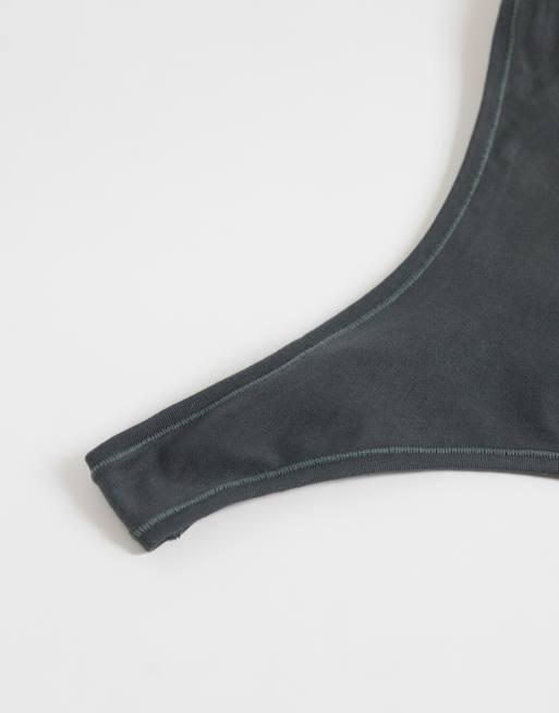 ASOS DESIGN 5 pack cotton G-string in mixed grey, 3 of 3