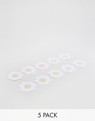 ASOS DESIGN 5 pack fabric nipple covers-Beige Beige