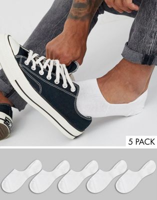 ASOS DESIGN 5 pack invisible liner sock in white save