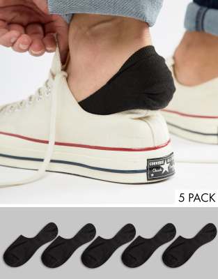 ASOS DESIGN  Svarta dolda strumpor i 5-pack  Spara Svart