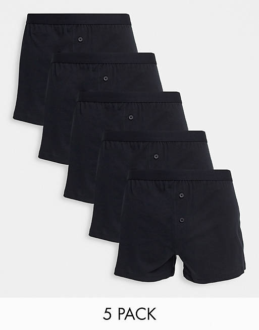  Underwear/5 pack jersey boxers in black 