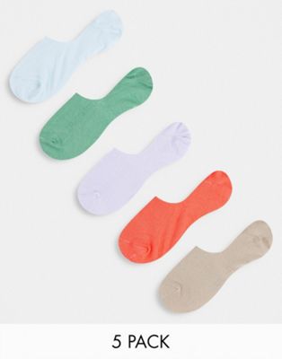 ASOS DESIGN 5 pack liner socks in earthy tones