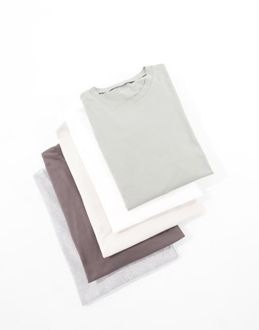 ASOS DESIGN 5 pack long sleeve t-shirts in multiple colors