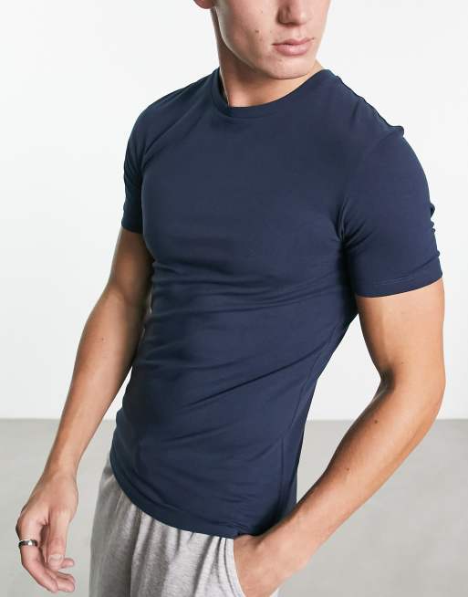 ASOS DESIGN 5 pack muscle fit t shirt in multiple colors