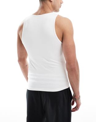 Shop Asos Design 5 Pack Muscle Fit Tank Tops In Multi