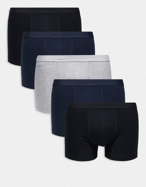 ASOS DESIGN 5 pack of jersey trunks in multi - view 1
