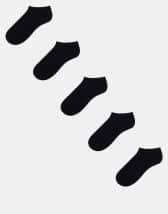 ASOS DESIGN 5 pack sneaker socks in off white