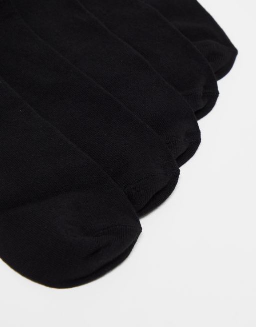ASOS DESIGN 5 pack of trainer socks in black