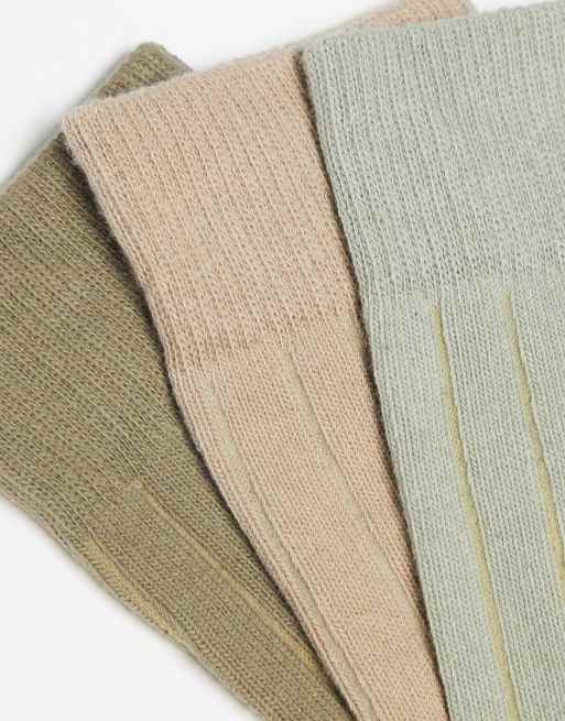 ASOS DESIGN 5 pack ribbed socks in green tones | ASOS