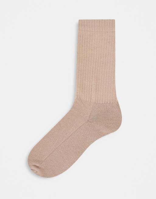 ASOS DESIGN 5-pack ribbed sport socks in neutral colours, 4 of 4