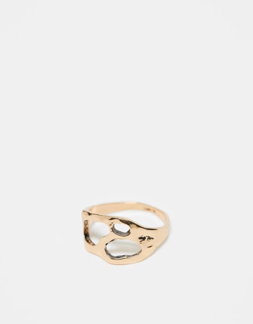 ASOS DESIGN 5 pack ring set in gold tone, 2 of 4