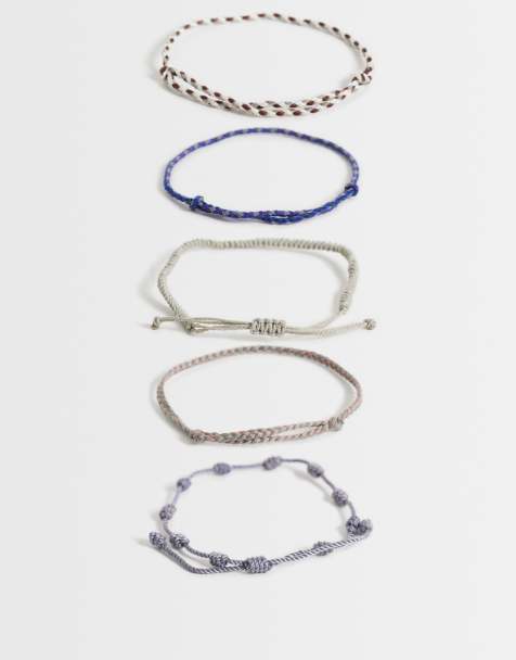 ASOS DESIGN 5 pack rope puller bracelet in multi - view 1