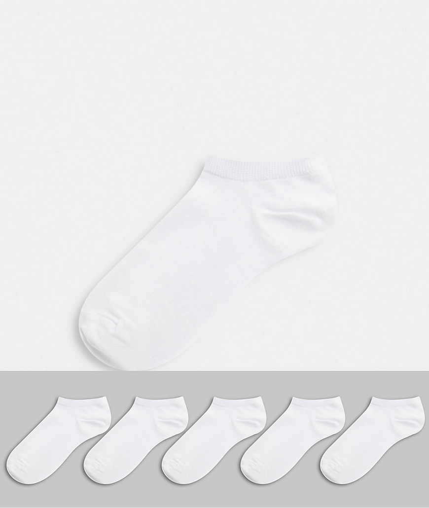Asos Design 5 Pack Waffle Design Sneaker Sock In White Save