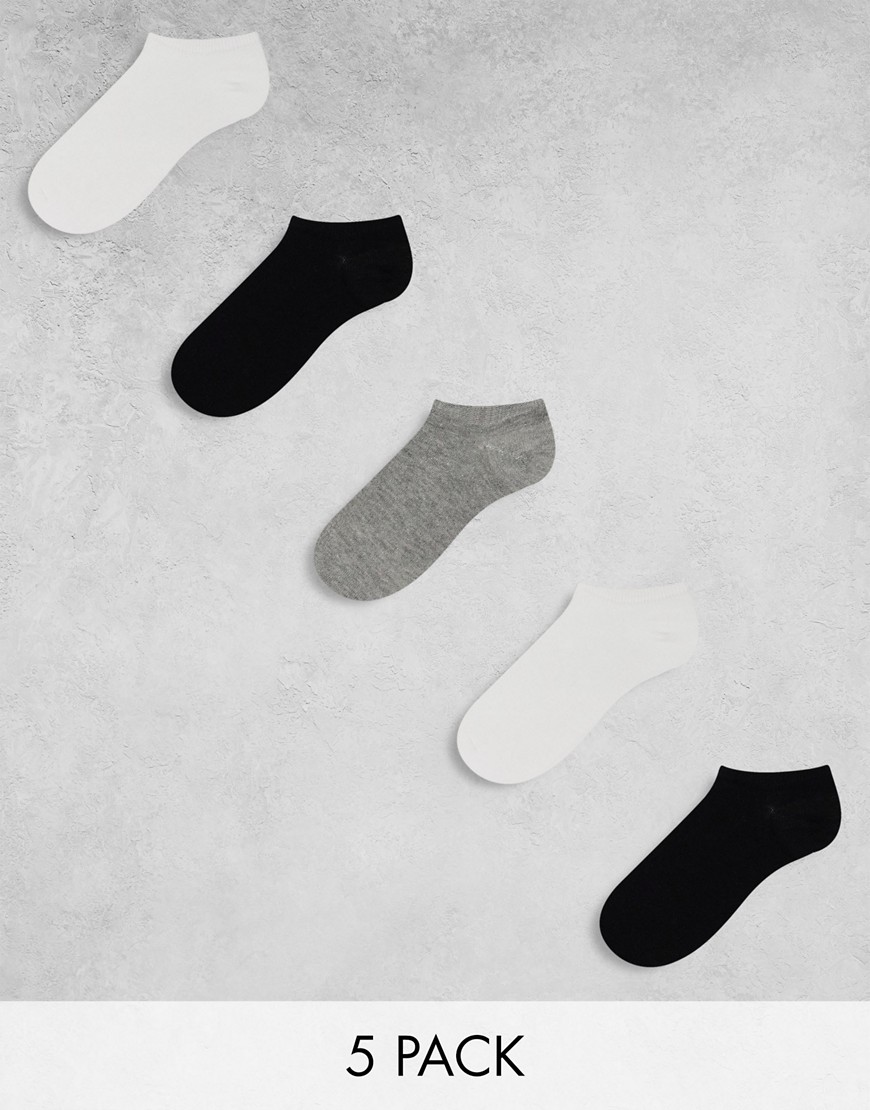 Asos Design 5 Pack Sneaker Socks In Multi