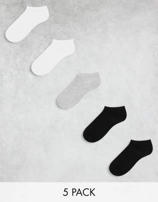 5 pack sneaker socks in multi