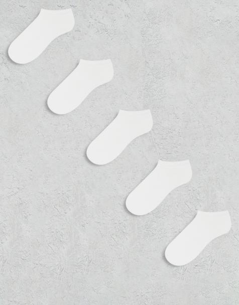 ASOS DESIGN 5 pack sneaker socks in white - view 1