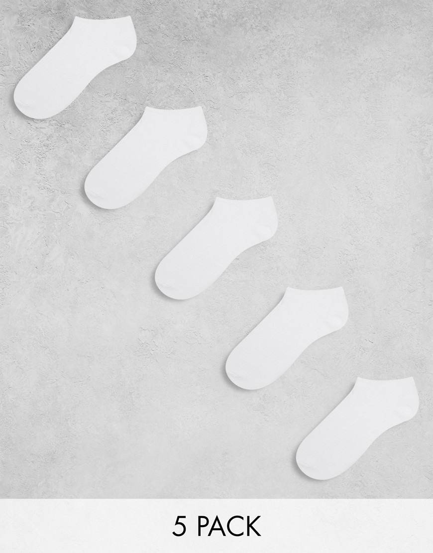 Asos Design 5 Pack Sneaker Socks In White