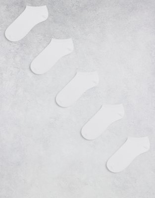 Asos Design 5 Pack Sneaker Socks In White