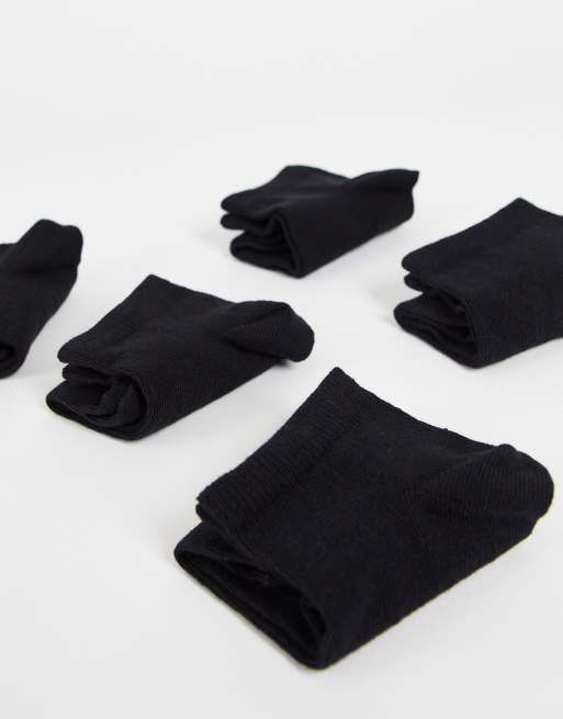 ASOS DESIGN 5 pack sneakers socks in black, 4 of 4