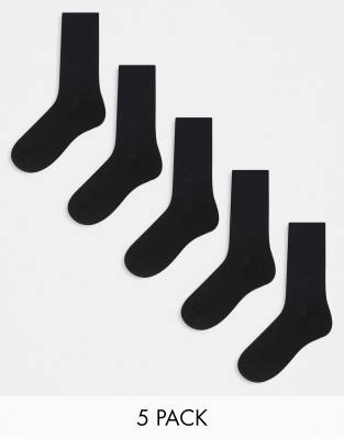 5-pack sport socks in black