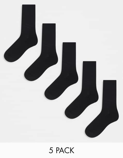 ASOS DESIGN 5 pack sport socks in black - view 1