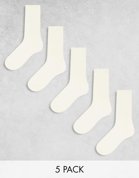 ASOS DESIGN 5 pack sport socks in cream - view 1