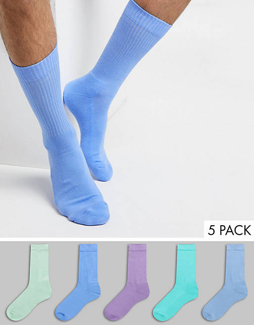 ASOS DESIGN 5 pack sport socks in pastel colours | ASOS