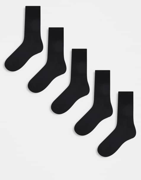 ASOS DESIGN 5 pack sports socks in black - view 1